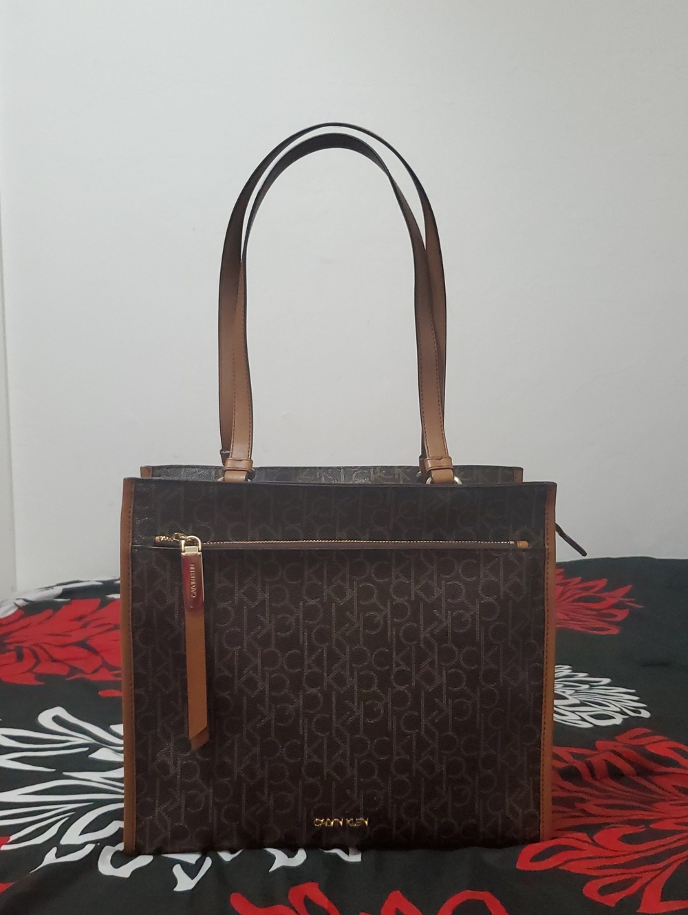Calvin Klein Brown Monogram Tote Bag